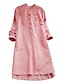 cheap Plus Size Tops-Women&#039;s Plus Size Tops Shirt Plain Long Sleeve Basic Crewneck Cotton Daily Weekend Fall Spring Blue Blushing Pink