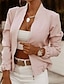preiswerte Women&#039;s Coats &amp; Jackets-Damen-Bomberjacke, lässige Jacke mit Stehkragen, leichter Mantel mit Reißverschluss, bedruckt, weiß, schwarz, rosa, gelb, Herbst-Reißverschluss, normale Passform, lässig, täglich, M, L, XL