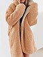 cheap Coats &amp; Trench Coats-Women&#039;s Teddy Coat Fall Spring Casual Daily Regular Coat V Neck Open Front Warm Regular Fit Casual Jacket Long Sleeve Quilted Solid Color Khaki Black