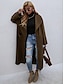 cheap Coats &amp; Trench Coats-Women&#039;s Coat Fall Winter Daily Work Long Coat Warm Slim Sporty Casual Jacket Long Sleeve Patchwork Solid Color Coffee