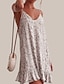 abordables Shoes &amp; Accessories-Robe de vacances Femme Sans Manches - Imprimer Graphic Vacances Coton Bleu Jaune S M L XL 2XL