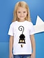 preiswerte T-Shirts &amp; Blusen für Mädchen-Mädchen 3D Tier Katze T-Shirt Kurzarm 3D-Druck Kuschelig Basic Polyester kinderkleidung