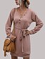 cheap Casual Dresses-Women&#039;s Jumpsuit Solid Colored Casual Daily Long Sleeve Slim Black Dusty Rose S M L Fall &amp; Winter
