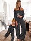 cheap Family Look Sets-Family Look Overall &amp; Jumpsuit Daily Striped Patchwork Black Maxi Long Sleeve Active Matching Outfits