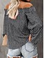 cheap Women&#039;s Blouses-Women&#039;s Shirt Blouse Black Yellow Pink Ruffle Print Graphic Leaf Long Sleeve Off Shoulder