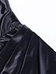 abordables Robes Midi-femmes robe noire robe de cocktail noir satin robe robe de soirée gaine robe midi robe sans manches froncé printemps automne fines bretelles fête fête