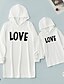 cheap Family Look Sets-Mommy and Me Dresses Daily Letter Print White Above Knee Long Sleeve Daily Matching Outfits / Fall / Winter / Cute