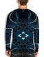 billige Men&#039;s-Herre Unisex T-skjorter T skjorte Skjorte Grafiske trykk Geometri 3D-utskrift Crew-hals Daglig Ferie Langermet Trykt mønster Topper Fritid Designer Stor og høy Grønn Blå Gul