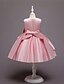 cheap Girls&#039; Dresses-Kids Little Girls&#039; Dress Solid Colored Party Birthday A Line Dress Bow Blushing Pink Dusty Rose Gray Midi Sleeveless Princess Sweet Dresses Summer Regular Fit 3-10 Years