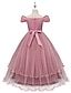 cheap Girls&#039; Dresses-Kids Girls&#039; Dress Floral Flower Formal Wedding Party Birthday Party Beads Bow Elegant Gowns Lace Tulle Floral Embroidery Dress Tulle Dress Layered Dress Pink Red Navy Blue