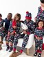 billige Stilsett til familien-Familiestil Pyjamas julenissen Trykt mønster Svart Langermet Aktiv Matchende antrekk