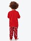 cheap Family Look Sets-Family Look Christmas Pajamas Christmas Gifts Deer Christmas Tree Print Dark Pink Long Sleeve Daily Matching Outfits / Fall / Winter