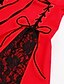 abordables Robes Grandes Tailles  Femme-Femme Grande Taille Bloc de couleur Robe de fête Col V Manches Longues Elégant Rétro Vintage Robes de bal Automne L&#039;hiver Soirée Robe Longueur Genou Robe / Robe de bal