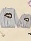 cheap New Arrivals-Mommy and Me Tops Sweatshirt Daily Graphic Leopard Print White Pink Gray Long Sleeve Daily Matching Outfits / Fall / Cute