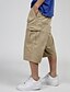 cheap Pants-Men&#039;s Stylish Casual / Sporty Pocket Capri shorts Cargo Shorts Calf-Length Pants Micro-elastic Daily Sports Solid Color Mid Waist Comfort Breathable Black Grey Khaki Dark Gray XL XXL 3XL 4XL 5XL