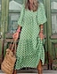 cheap Casual Dresses-Autumn Women&#039;s Loose Fit Geometric Maxi Dress