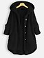 cheap Plus Size Outerwear-Women&#039;s Plus Size Pocket Button Coat Plain Going out Work Hoodie Long Sleeve Fall Winter Regular White Black Brown XL XXL 3XL 4XL 5XL