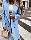 cheap Coats &amp; Trench Coats-Women&#039;s Winter Coat Belted Overcoat Double Breasted Lapel Pea Coat Long Coat Thermal Warm Windproof Trench Coat with Pockets Lady Jacket Fall Outerwear Black Blue