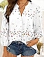 cheap Tops &amp; Blouses-Women&#039;s Shirt Blouse Animal Butterfly White Pink Blue Print Button Long Sleeve Daily Weekend Streetwear Casual Shirt Collar Regular Fit Spring Fall