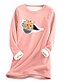 cheap Plus Size Tops-Women&#039;s Plus Size Tops Pullover Sweatshirt T shirt Cat Animal Long Sleeve Print Basic Hoodie Crewneck Polyster Daily Weekend Fall Winter Blue Black