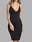 cheap Women&#039;s Clothing-LITB Basic Women&#039;s Tight V-neck Dress A-Line Party Solid Color Dress Slender Skirt Vintage Open Back