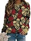 cheap Hoodies &amp; Sweatshirts-Women&#039;s Floral Skull Sweatshirt Pullover Print Halloween Weekend Active Streetwear Hoodies Sweatshirts  Red