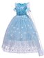 cheap Girls&#039; Dresses-Kids Little Girls&#039; Dress Solid Colored Sequin Birthday Casual A Line Dress Mesh Sparkle Blue Knee-length Short Sleeve Cute Dresses Children&#039;s Day Slim 3-12 Years