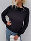 cheap Sweaters-Women&#039;s Pullover Sweater Jumper Solid Color Knitted Casual Long Sleeve Sweater Cardigans Fall Winter Turtleneck Blue Wine Gray