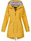 cheap Plus Size Outerwear-Women&#039;s Plus Size Trench Coat Pocket Plain Sport Outdoor Cowl Neck Long Sleeve Fall Winter Regular Yellow Royal Blue Black L XL XXL 3XL 4XL / Regular Fit
