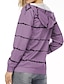 cheap Jackets-Women&#039;s Jacket Casual Jacket Fall Winter Street Daily Regular Coat Breathable Regular Fit Casual Jacket Long Sleeve Print Striped Purple Blushing Pink Wine