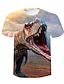 billige T-shirts &amp; Trøjer til Drenge-Børn Baby Drenge T-shirt Kortærmet Dinosaurus Fantastiske Dyr Grafisk 3D Dyr Crewneck Trykt mønster Hvid Blå Gul Børn Toppe Aktiv Sej 2-12 år