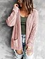 cheap Sweaters-Women&#039;s Cardigan Sweater Solid Color Knitted Vintage Style Elegant Long Sleeve Sweater Cardigans Fall Winter Open Front Blushing Pink Grey khaki