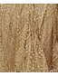 baratos Vestidos de Renda-Mulheres Vestido A Line Mini vestido curto Dourado Manga Longa Côr Sólida Paetês Com Transparência Patchwork Primavera Verão Decote Redondo Sensual Boho Festa vestidos de férias 2021 S M L XL