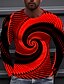 preiswerte Men&#039;s-Herren Unisex Hemd T Shirt Tee Grafik-Drucke Spirale Streifen Rundhalsausschnitt Weiß Gelb Rote Blau Dunkelgrün 3D-Druck Täglich Festtage Langarm Bedruckt Bekleidung Designer Brautkleider schlicht