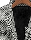 cheap Coats &amp; Trench Coats-Women&#039;s Coat Fall Winter Street Daily Going out Long Coat Turndown Single Breasted One-button Warm Breathable Regular Fit Business Elegant Casual Jacket Long Sleeve Pocket Houndstooth Black / Cotton