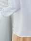 preiswerte Bluse-Damen Bluse Weiß Rote Leicht Braun mit Schnürung Glatt Funkelnd Arbeit Täglich Langarm Hemdkragen Strassenmode Seide wie Satin Standard S