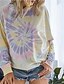 preiswerte Kapuzenpullis &amp; Sweatshirts-Damen Batik Kapuzenshirt Zur Seite fahren Alltag Kapuzenpullover Sweatshirts Blau Purpur Gelb