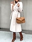 cheap Coats &amp; Trench Coats-Women&#039;s Winter Coat Long Overcoat Open Front Lapel Pea Coat with Belt Thermal Warm Windproof Trench Coat with Pockets Elegant Slim Fit Lady Jacket Fall Outerwear Long Sleeve Black Khaki