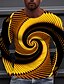 billige Men&#039;s-Herre Unisex Skjorte T skjorte T-skjorter Grafiske trykk Spiral Stripe Crew-hals Hvit Gul Rød Blå Mørkegrønn 3D-utskrift Daglig Ferie Langermet Trykt mønster Klær Designer Fritid Stor og høy