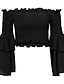 abordables Women&#039;s Coats &amp; Jackets-T shirt Tee Femme Plein Air Casual du quotidien Plein Demi Manches Epaules Dénudées basique Sexy Blanche Noir Jaune Hauts S / Eté