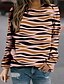 cheap Hoodies &amp; Sweatshirts-Women&#039;s Stripes Sweatshirt Pullover Print 3D Print Daily Sports Active Streetwear Hoodies Sweatshirts  Brown