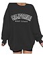 cheap Hoodies &amp; Sweatshirts-Women&#039;s Text Sweatshirt Pullover Monograms Hot Stamping Daily Sports Streetwear Oversized Cotton Hoodies Sweatshirts  Loose Black Gray