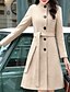 cheap Coats &amp; Trench Coats-Women&#039;s Winter Coat Belted Overcoat Single Breasted Lapel Pea Coat Long Coat Thermal Warm Windproof Trench Coat with Pockets Elegant Slim Fit Lady Jacket Fall Outerwear  Blue