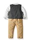 cheap Boys&#039; Clothing Sets-Kids Toddler Boys&#039; Suit &amp; Blazer Clothing Set Children&#039;s Day Long Sleeve 4 Pieces Khaki Print Polka Dot Daily Birthday Cotton Basic Casual 2-6 Years / Fall / Spring