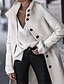cheap Coats &amp; Trench Coats-Women&#039;s Winter Coat Winter Fall Daily Going out Long Coat Thermal Warm Regular Fit Casual Jacket Long Sleeve Quilted Solid Color Black White
