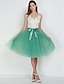 abordables Skirts-Jupe mi-longue en tulle pour femme, couleur unie, plissée, superposée, vintage, élégante, quotidienne, fête de rue, s m l