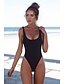 preiswerte Einteiler-Damen Badeanzug Ein Stück Monokini Badeanzüge Normal Bademode Rückenfrei Bauchkontrolle Schlank Feste Farbe Aktiv Modisch Badeanzüge