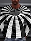 billige Men&#039;s-Herre Unisex T skjorte Grafiske trykk Geometri Crew-hals Svart / Hvit Gul Rød Blå Lilla 3D-utskrift Daglig Ferie Langermet Trykt mønster Klær Designer Fritid Stor og høy