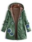 cheap Coats &amp; Trench Coats-Women&#039;s Parka Teddy Coat Sherpa jacket Pocket Print Chic &amp; Modern Casual St. Patrick&#039;s Day Casual Daily Valentine&#039;s Day Coat Long Polyester Green Black Blue Fall Winter Hoodie Regular Fit S M L XL