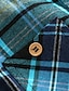 abordables Vestes &amp; Manteaux pour Garçons-Manteau Enfants Garçon Manches Longues Bleu Poche Tartan Coton Actif Frais 3-8 ans / L&#039;autume